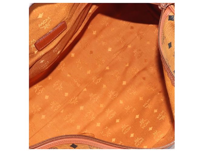 Borsa MCM Vicetos Boston PVC Pelle Marrone Tono Oro Auth 195757 - vista 10