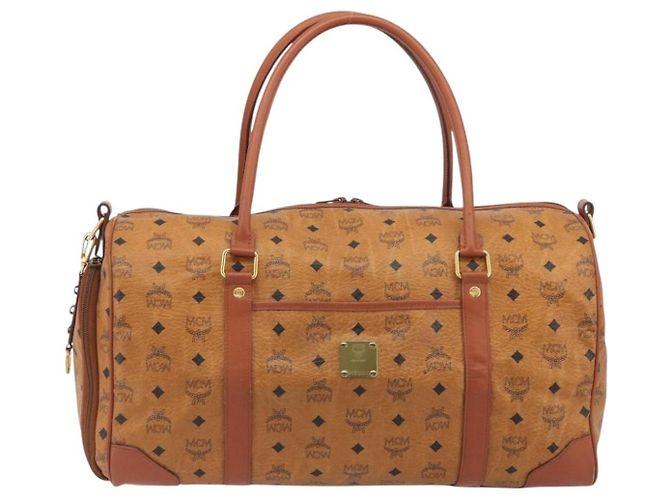 Borsa MCM Vicetos Boston PVC Pelle Marrone Tono Oro Auth 195757 - vista 13