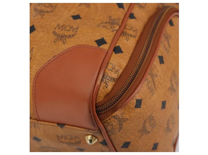 Borsa MCM Vicetos Boston PVC Pelle Marrone Tono Oro Auth 195757 - vista 15