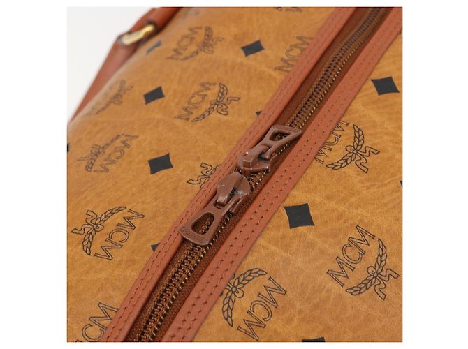 Borsa MCM Vicetos Boston PVC Pelle Marrone Tono Oro Auth 195757 - vista 18