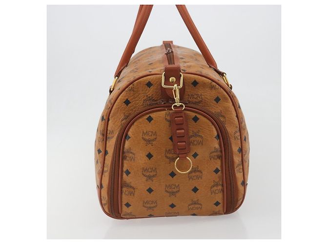 Borsa MCM Vicetos Boston PVC Pelle Marrone Tono Oro Auth 195757 - vista 3