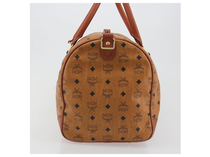 Borsa MCM Vicetos Boston PVC Pelle Marrone Tono Oro Auth 195757 - vista 4