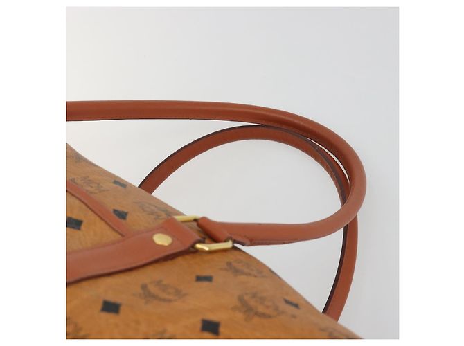 Borsa MCM Vicetos Boston PVC Pelle Marrone Tono Oro Auth 195757 - vista 8
