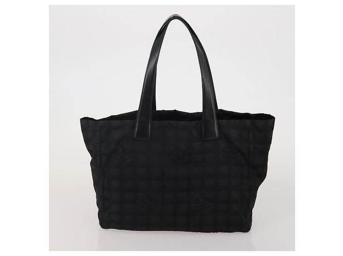 CHANEL Nuova Travel Line Tote Bag Canvas Set da 3 Nero Bianco CC Auth bs36791 - vista 10