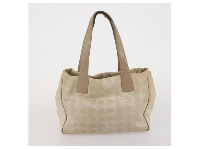 CHANEL Nuova Travel Line Tote Bag Canvas Set da 3 Nero Bianco CC Auth bs36791 - vista 17