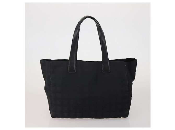 CHANEL Nuova Travel Line Tote Bag Canvas Set da 3 Nero Bianco CC Auth bs36791 - vista 3