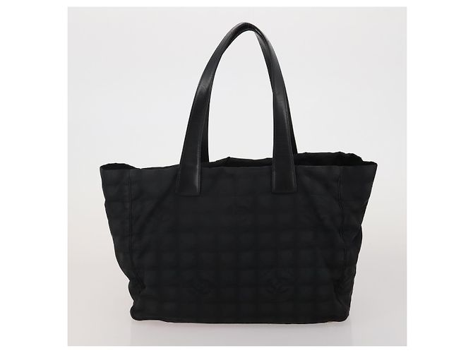 CHANEL Nuova Travel Line Tote Bag Canvas Set da 3 Nero Bianco CC Auth bs36791 - vista 9