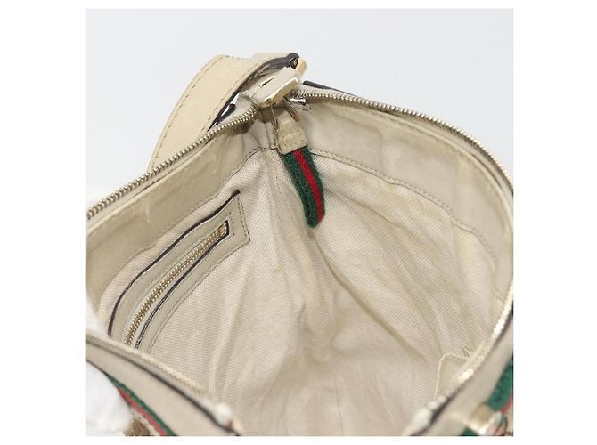 GUCCI GG Canvas Web Sherry Line Schultertasche Beige Gold 257065 Auth 194292 Golden - Ansicht 19