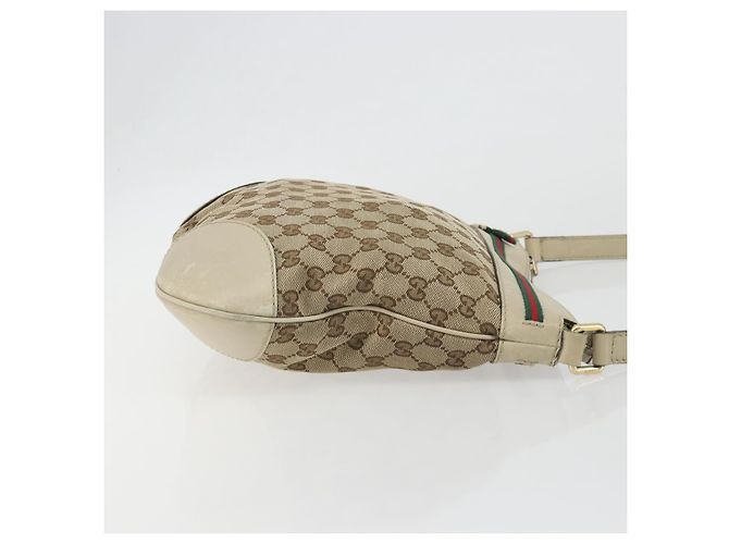 GUCCI GG Canvas Web Sherry Line Schultertasche Beige Gold 257065 Auth 194292 Golden - Ansicht 3
