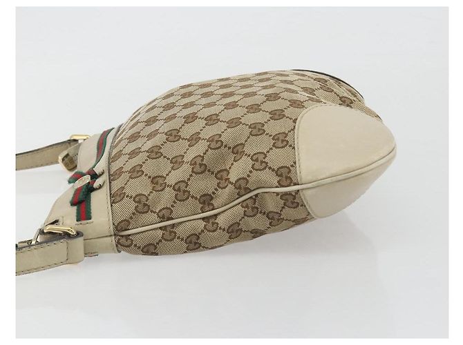 GUCCI GG Canvas Web Sherry Line Schultertasche Beige Gold 257065 Auth 194292 Golden - Ansicht 4