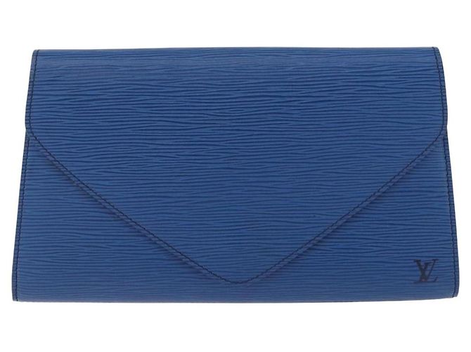LOUIS VUITTON Epi Art Deco Clutch Bag Blue M52635 LV Auth ep15676 - view 13