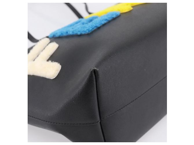 FENDI Tote Bag aus Leder Schwarz Multicolor 8BH198 Auth 198636A Mehrfarben - Ansicht 15