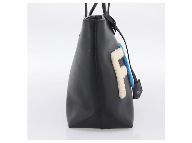 FENDI Tote Bag aus Leder Schwarz Multicolor 8BH198 Auth 198636A Mehrfarben - Ansicht 3