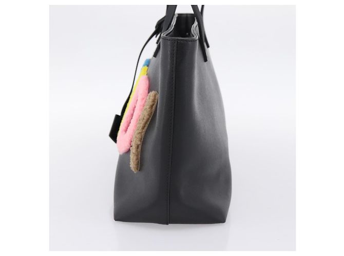 FENDI Tote Bag aus Leder Schwarz Multicolor 8BH198 Auth 198636A Mehrfarben - Ansicht 4