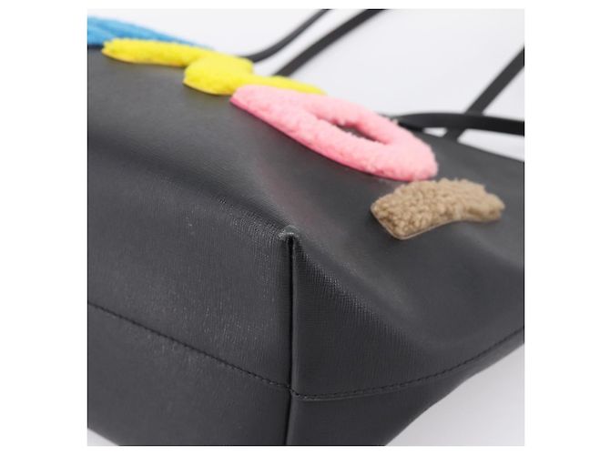 FENDI Tote Bag aus Leder Schwarz Multicolor 8BH198 Auth 198636A Mehrfarben - Ansicht 8