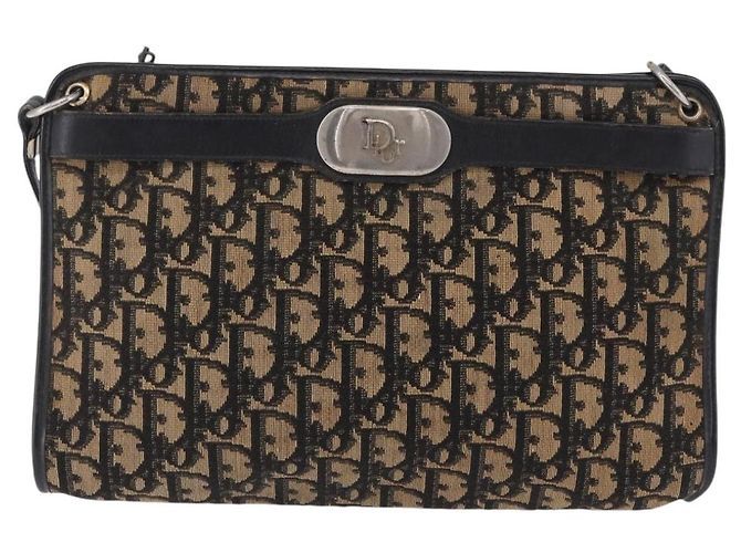 Borsa a tracolla Christian Dior Trotter Canvas Navy Gold Auth BA15147 D'oro Blu navy - vista 13