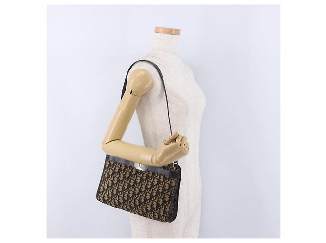 Borsa a tracolla Christian Dior Trotter Canvas Navy Gold Auth BA15147 D'oro Blu navy - vista 22