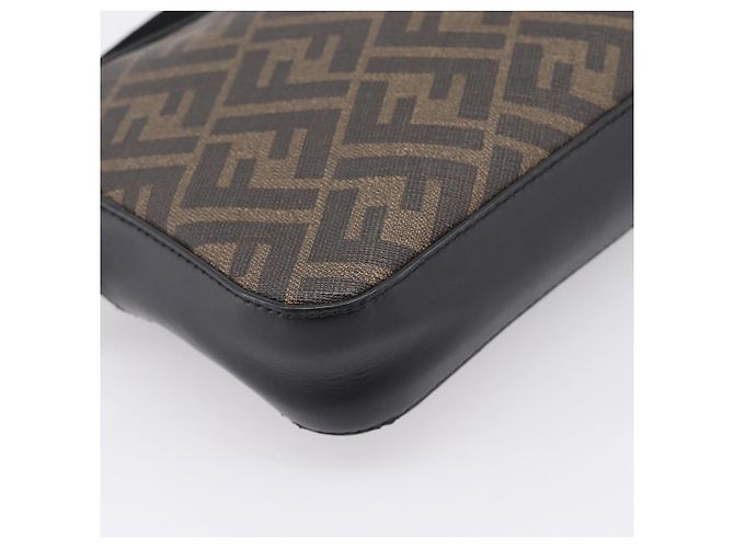 Borsa FENDI Zucca Canvas Diagonal Camera Case Bag PVC Brown Black Auth 198702V Marrone Nero - vista 16