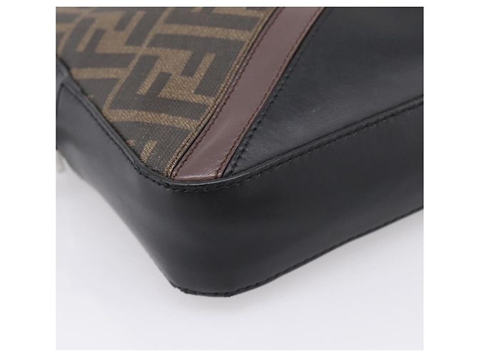 Borsa FENDI Zucca Canvas Diagonal Camera Case Bag PVC Brown Black Auth 198702V Marrone Nero - vista 9