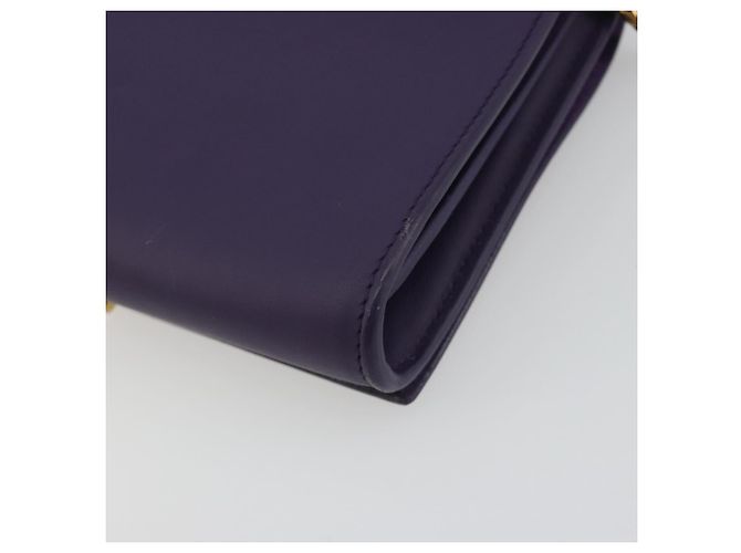 Borsa a tracolla con catena SAINT LAURENT in pelle viola tono oro 311215 Auth BA14810V Porpora - vista 16