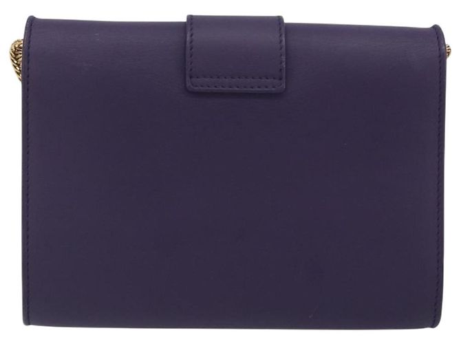 Borsa a tracolla con catena SAINT LAURENT in pelle viola tono oro 311215 Auth BA14810V Porpora - vista 2