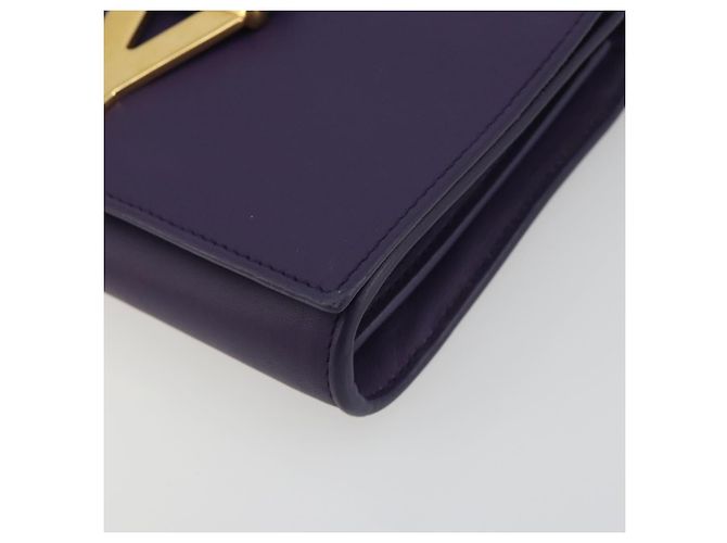 Borsa a tracolla con catena SAINT LAURENT in pelle viola tono oro 311215 Auth BA14810V Porpora - vista 9