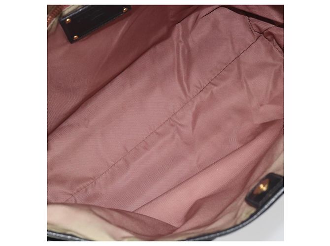 Borsa Tote PRADA Nylon Nero Tono Oro Auth 198624 - vista 11