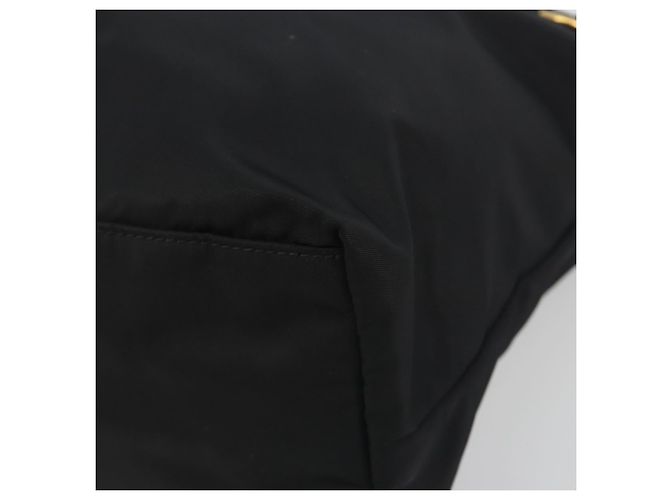 Borsa Tote PRADA Nylon Nero Tono Oro Auth 198624 - vista 14