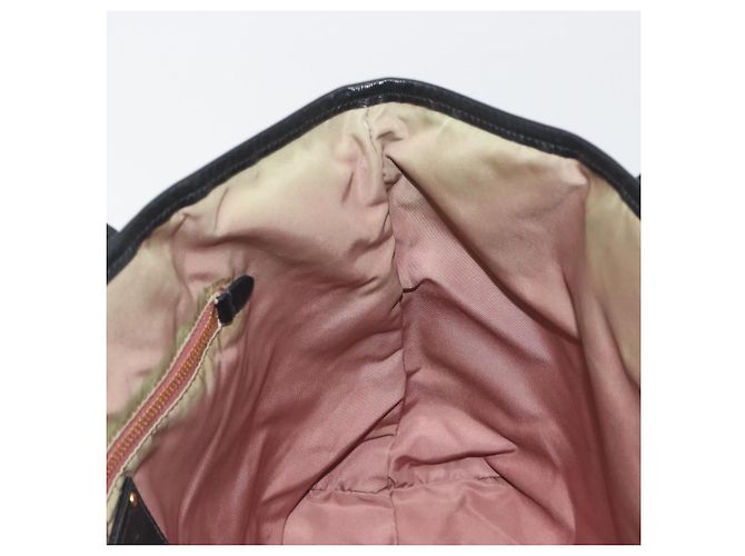 Borsa Tote PRADA Nylon Nero Tono Oro Auth 198624 - vista 20