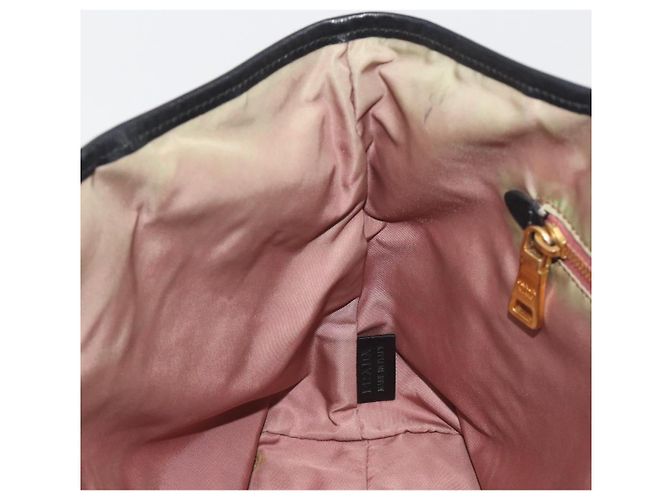 Borsa Tote PRADA Nylon Nero Tono Oro Auth 198624 - vista 21
