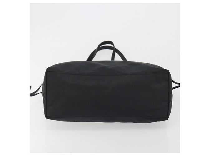 Borsa Tote PRADA Nylon Nero Tono Oro Auth 198624 - vista 5