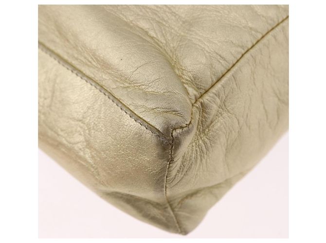 Bolso de hombro con cadena BALLY Cuero Gold Auth 196346 Dorado - vista 10
