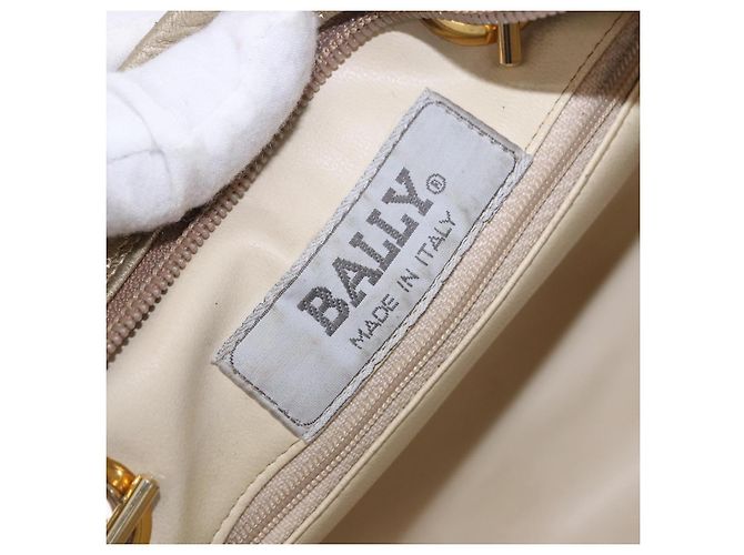 Bolso de hombro con cadena BALLY Cuero Gold Auth 196346 Dorado - vista 11