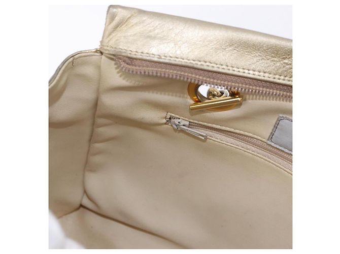 Bolso de hombro con cadena BALLY Cuero Gold Auth 196346 Dorado - vista 20