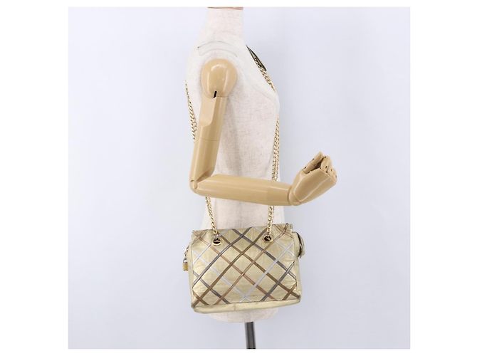 Bolso de hombro con cadena BALLY Cuero Gold Auth 196346 Dorado - vista 22