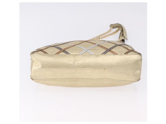 Bolso de hombro con cadena BALLY Cuero Gold Auth 196346 Dorado - vista 6