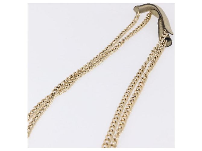 Bolso de hombro con cadena BALLY Cuero Gold Auth 196346 Dorado - vista 9