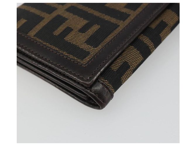 FENDI Zucca Canvas Langbeutel Schwarz Braun Auth 195997V - Ansicht 14
