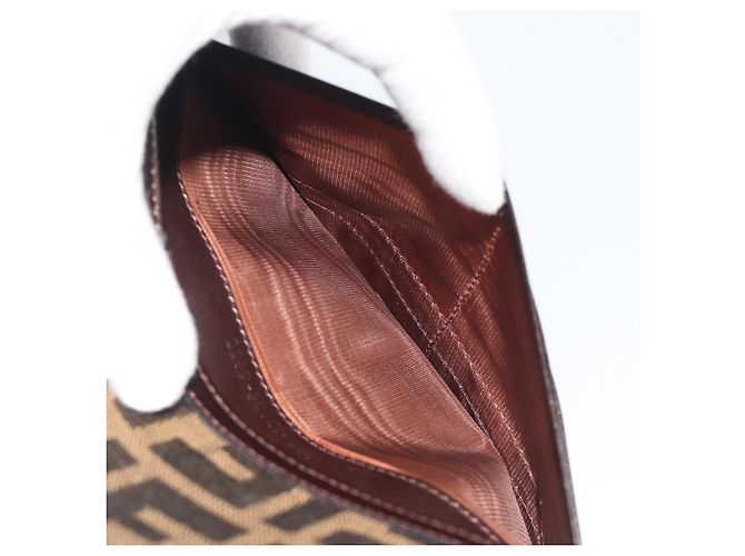 FENDI Zucca Canvas Langbeutel Schwarz Braun Auth 195997V - Ansicht 19