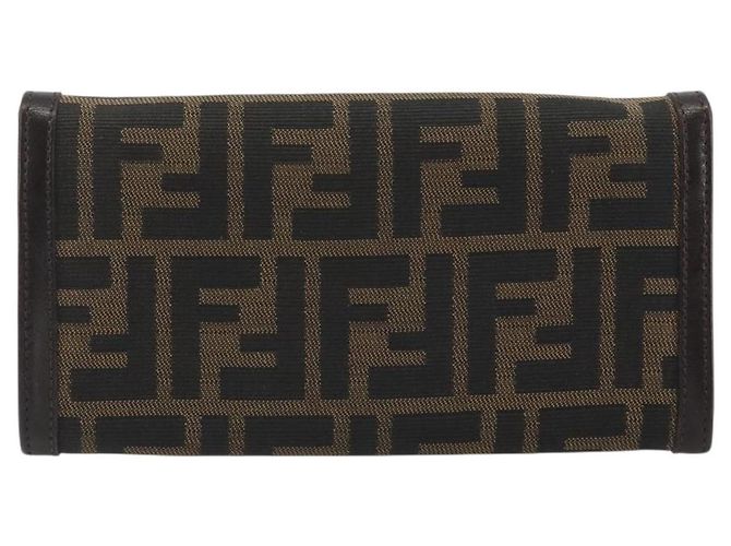 FENDI Zucca Canvas Langbeutel Schwarz Braun Auth 195997V - Ansicht 2