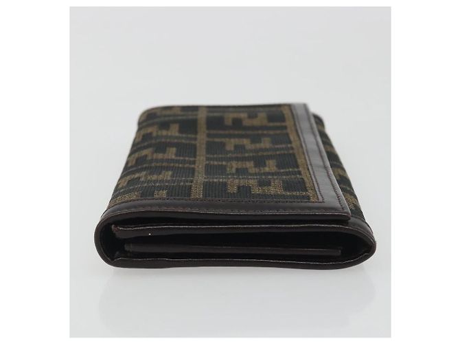 FENDI Zucca Canvas Langbeutel Schwarz Braun Auth 195997V - Ansicht 4