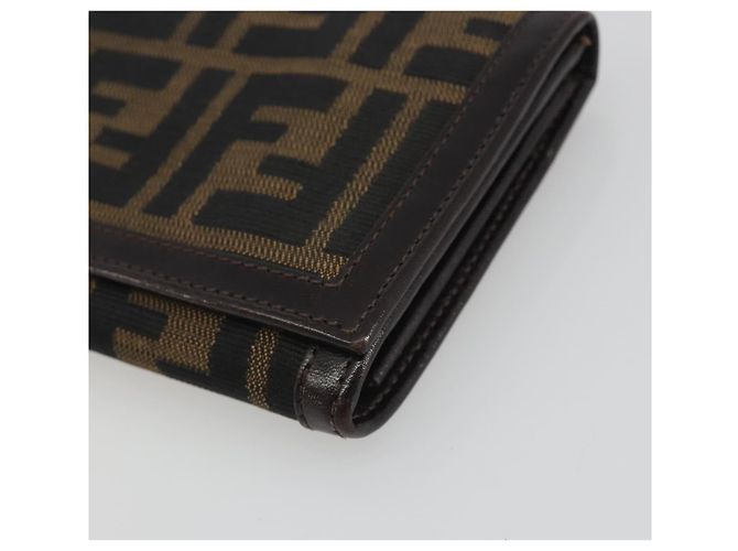 FENDI Zucca Canvas Langbeutel Schwarz Braun Auth 195997V - Ansicht 7