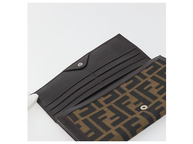 FENDI Zucca Canvas Langbeutel Schwarz Braun Auth 195997V - Ansicht 8