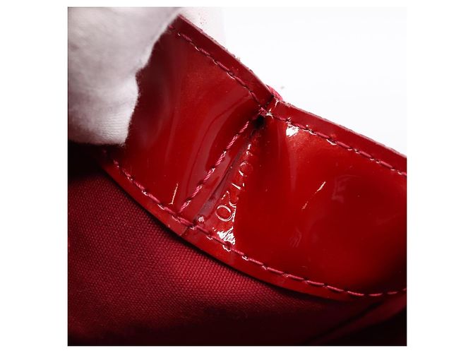 Borsa LOUIS VUITTON Monogram Vernis Wilshire PM Pomme D'amour M93642 Auth BA15121 Rosso - vista 12