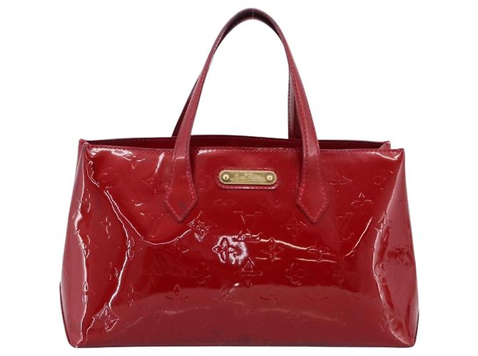 Borsa LOUIS VUITTON Monogram Vernis Wilshire PM Pomme D'amour M93642 Auth BA15121 Rosso - vista 13
