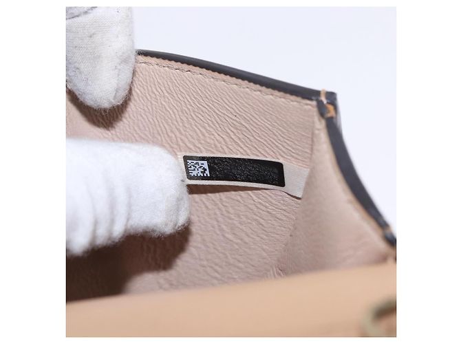 Chloé Borsa a mano Chloe Nile Minaudière Vernice Beige Tono Oro Auth 198468A - vista 12