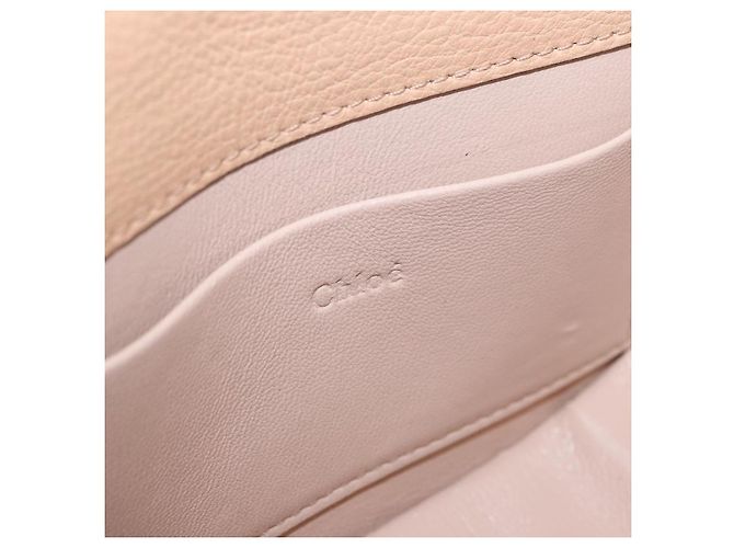 Chloé Borsa a mano Chloe Nile Minaudière Vernice Beige Tono Oro Auth 198468A - vista 18