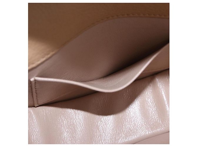 Chloé Borsa a mano Chloe Nile Minaudière Vernice Beige Tono Oro Auth 198468A - vista 21