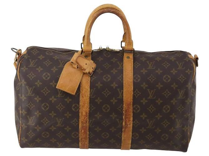 LOUIS VUITTON Monogram Keepall Bandouliere 45 Borsa Boston M41418 LV Auth 193060 Monogramma - vista 13