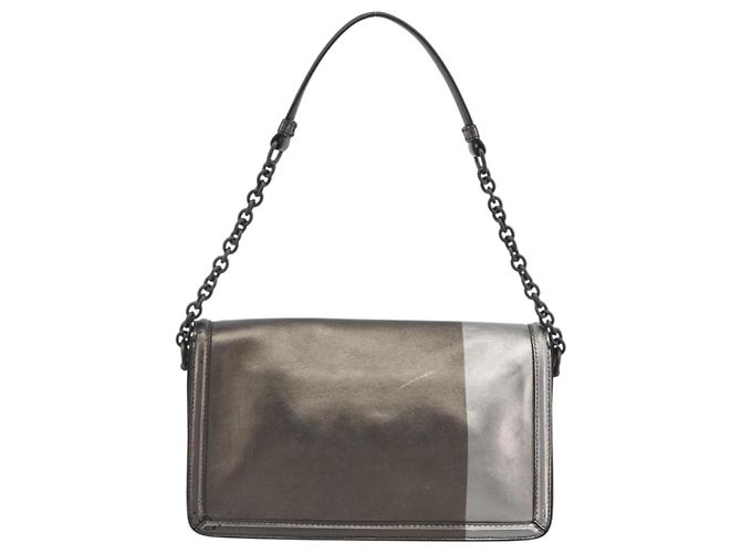 Borsa a tracolla BOTTEGA VENETA Rialto Chain in pelle Argento Auth 197328V - vista 2